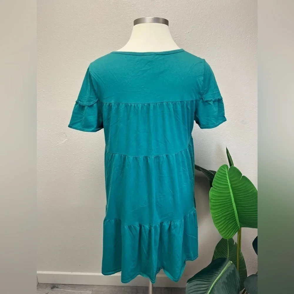 J.Crew Turquoise Tiered Mini Dress - Size XL
